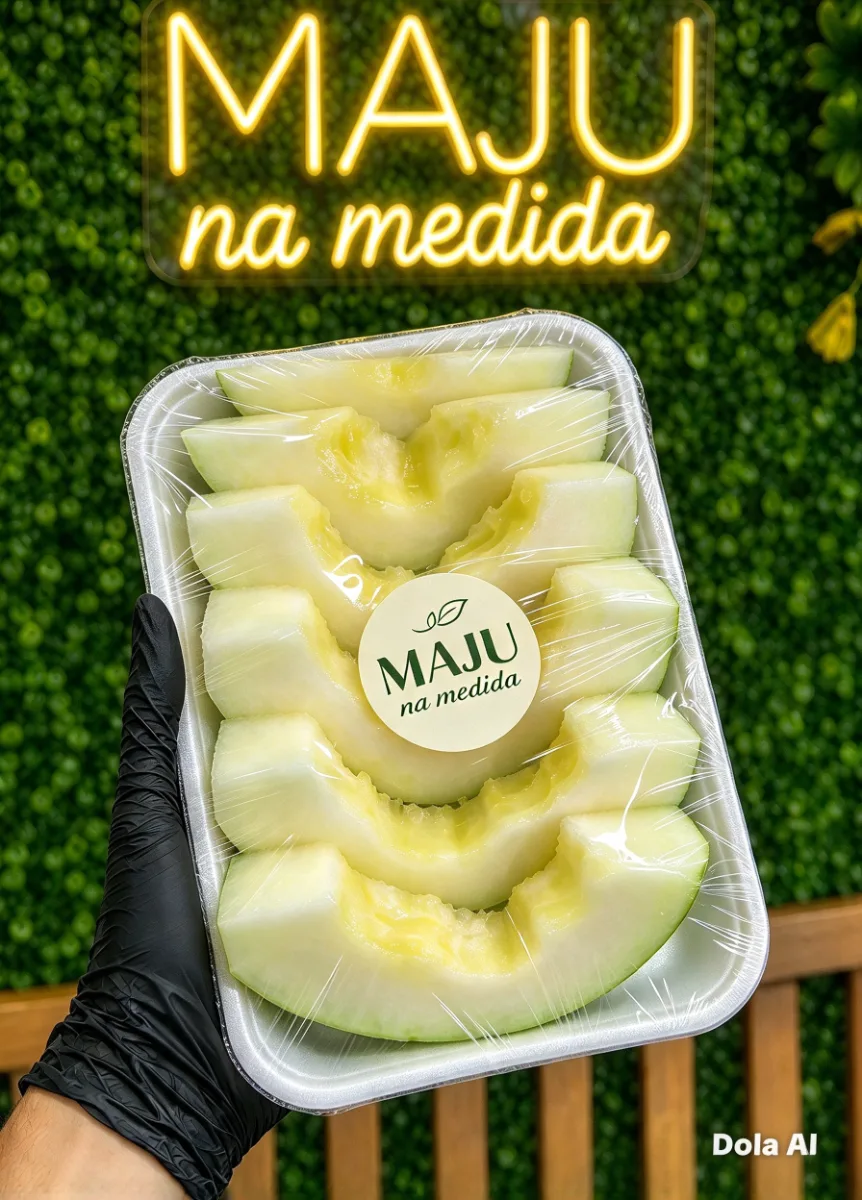 Meio melão fatiado