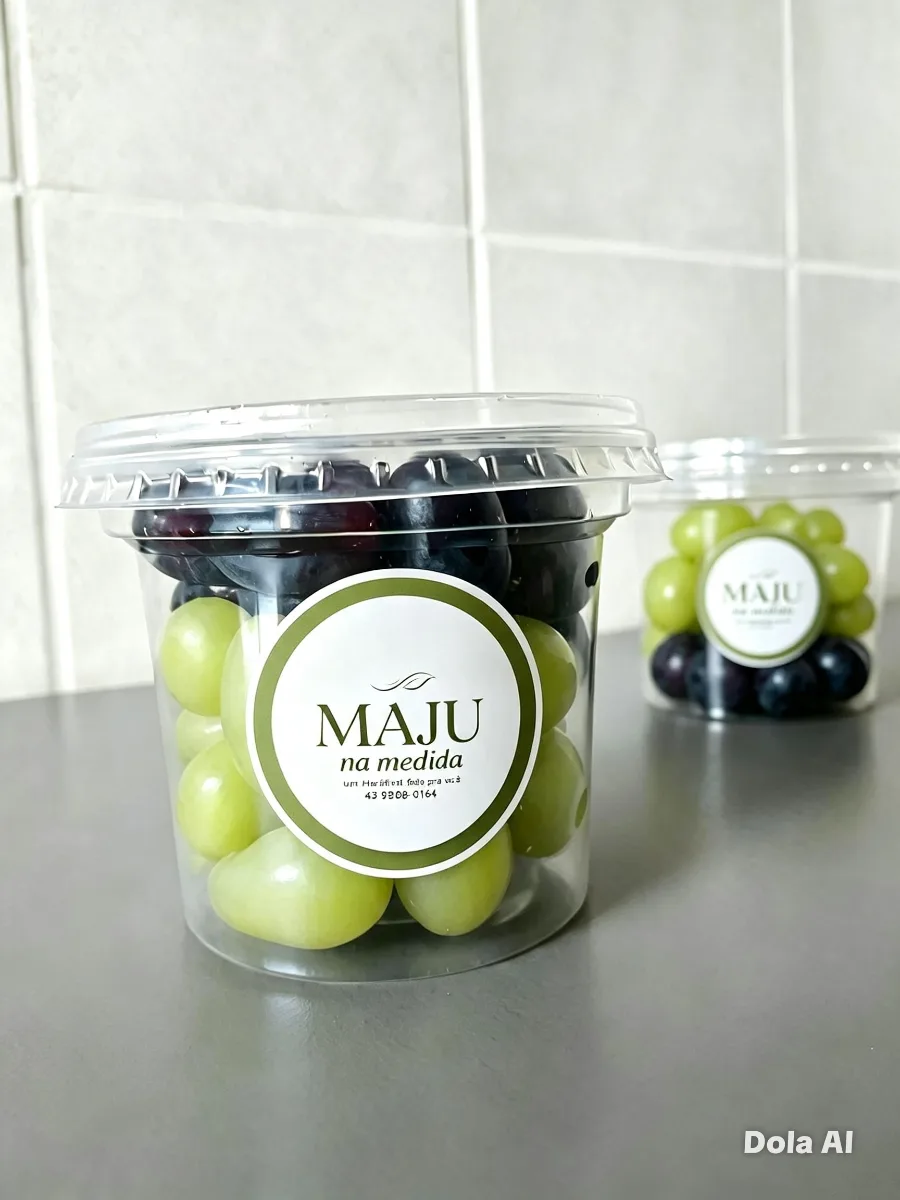 Pote de uva verde e roxa