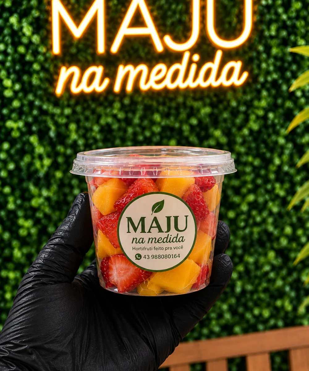 Pote de manga e morango