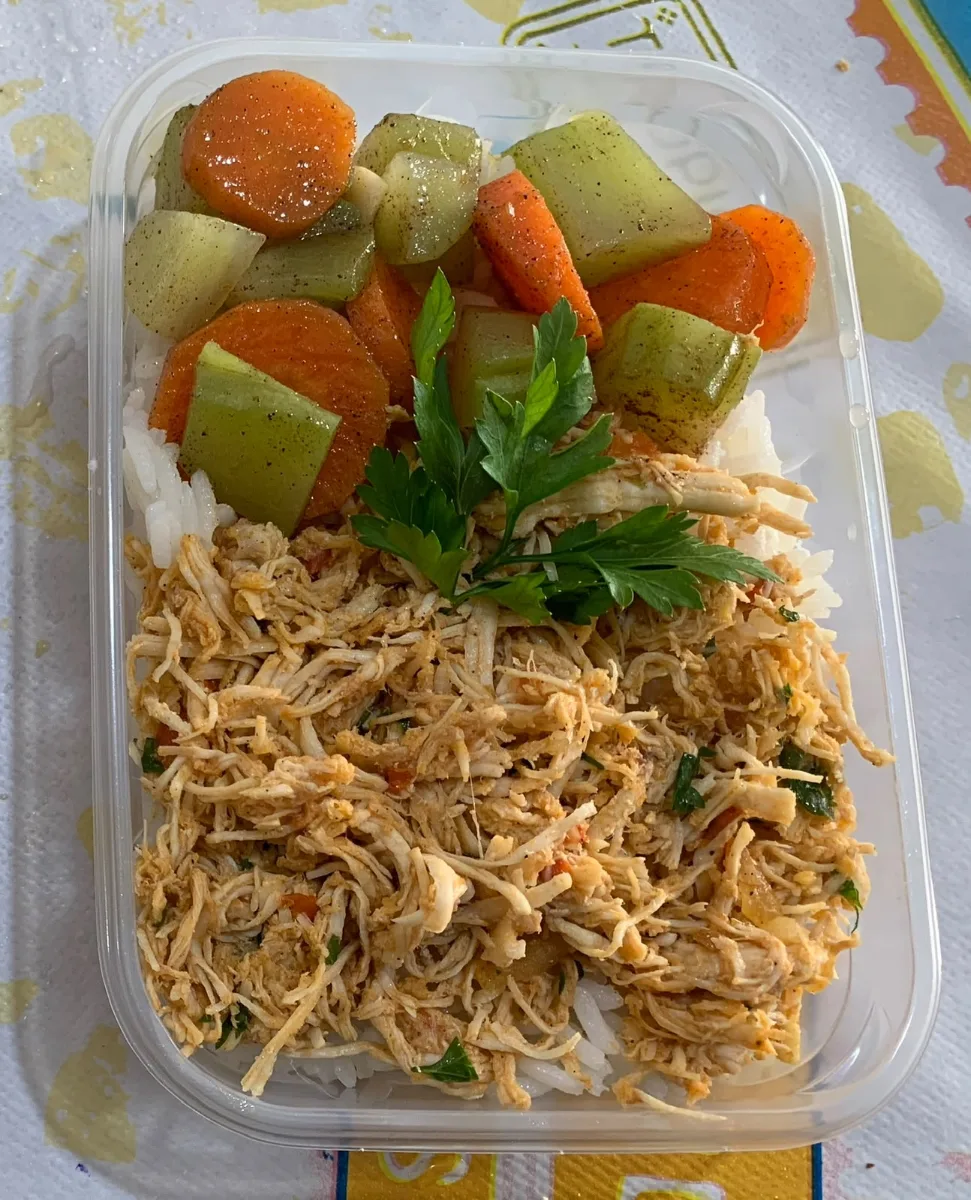 Marmitas de Frango desfiado congeladas